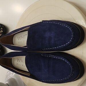 Blue Swayed shoes white Ron white